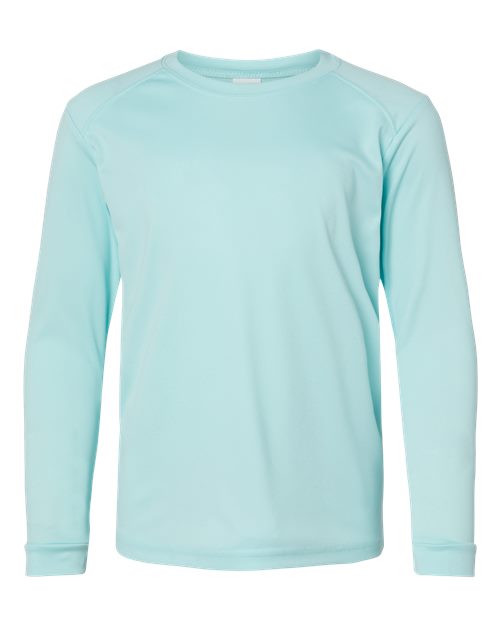 Paragon 218Y Youth Long Islander Performance Long Sleeve T-Shirt #color_Aqua Blue