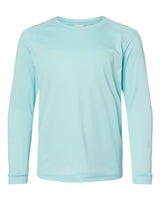 Paragon 218Y Youth Long Islander Performance Long Sleeve T-Shirt #color_Aqua Blue