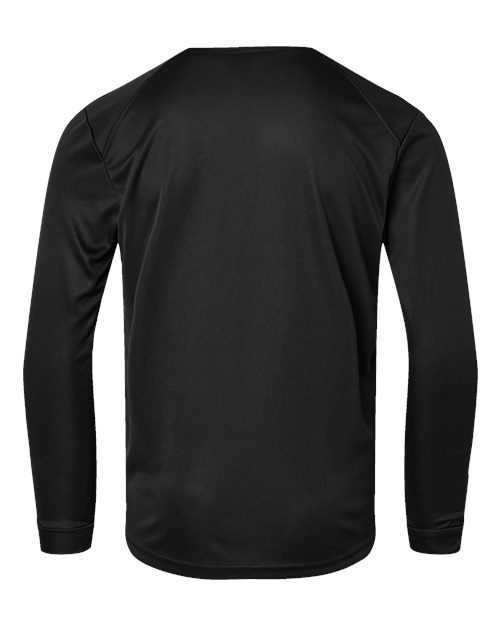Paragon 218Y Youth Long Islander Performance Long Sleeve T-Shirt #color_Black