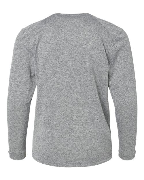 Paragon 218Y Youth Long Islander Performance Long Sleeve T-Shirt #color_Heather Grey
