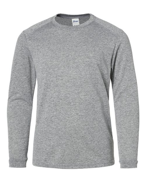 Paragon 218Y Youth Long Islander Performance Long Sleeve T-Shirt #color_Heather Grey