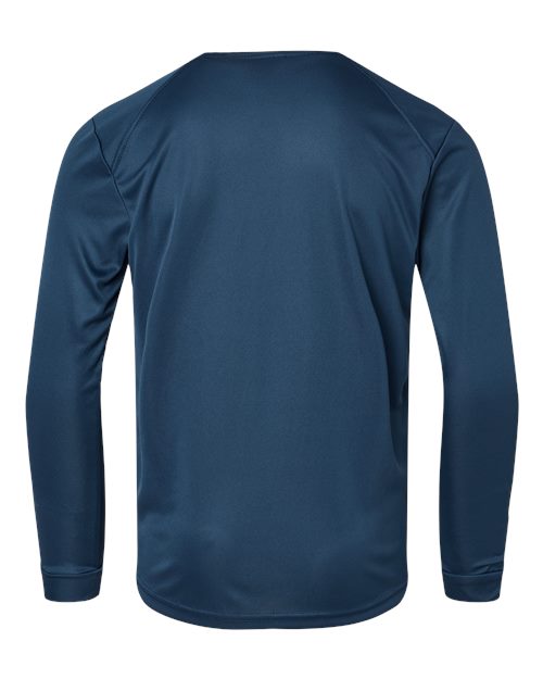 Paragon 218Y Youth Long Islander Performance Long Sleeve T-Shirt #color_Navy