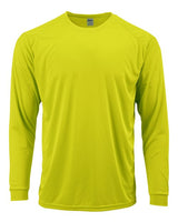 Paragon 218Y Youth Long Islander Performance Long Sleeve T-Shirt #color_Safety Green