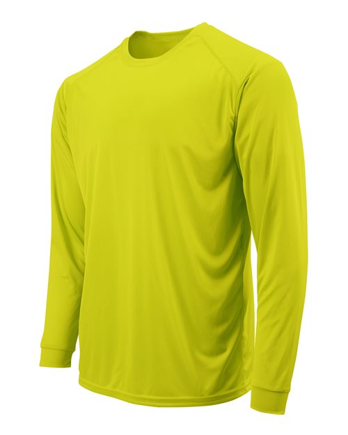 Paragon 218Y Youth Long Islander Performance Long Sleeve T-Shirt #color_Safety Green