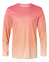 Paragon 225 Barbados Performance Pin Dot Long Sleeve T-Shirt #color_Red/ Light Orange