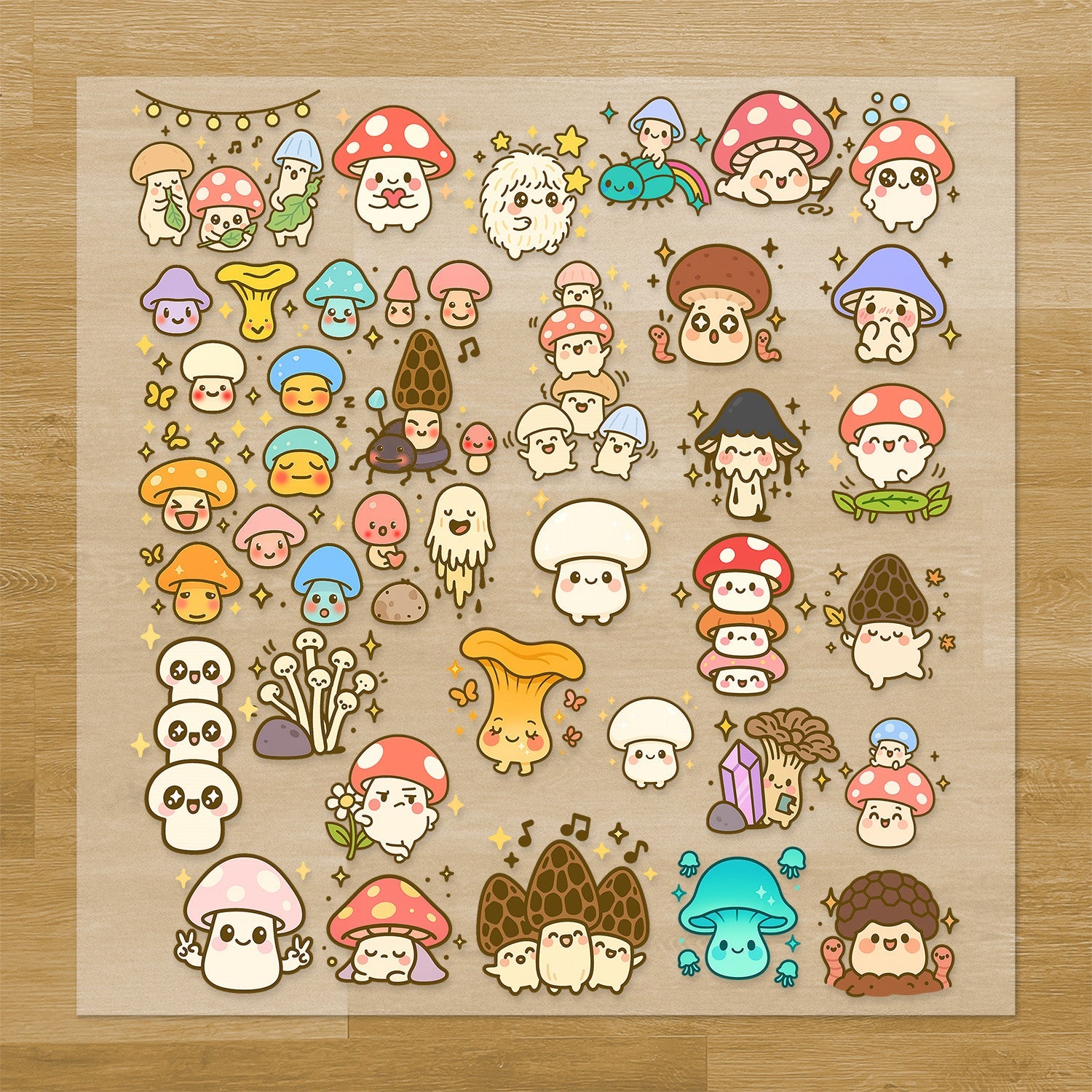 Mushrooms with Faces Pressables Pack