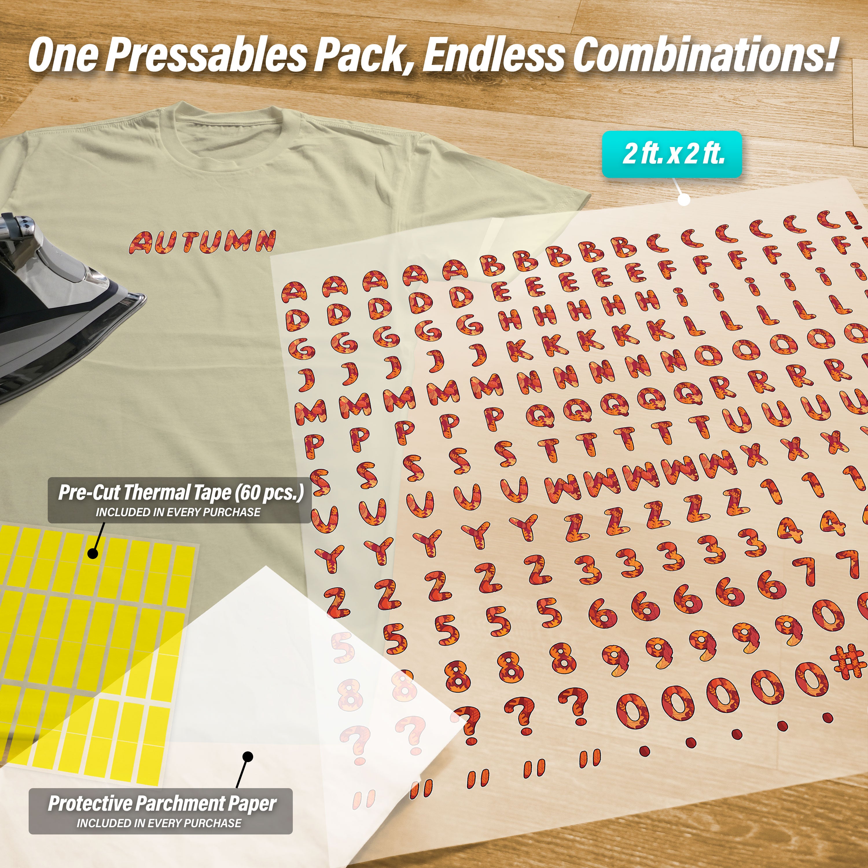Autumn Lettering Pressables Pack