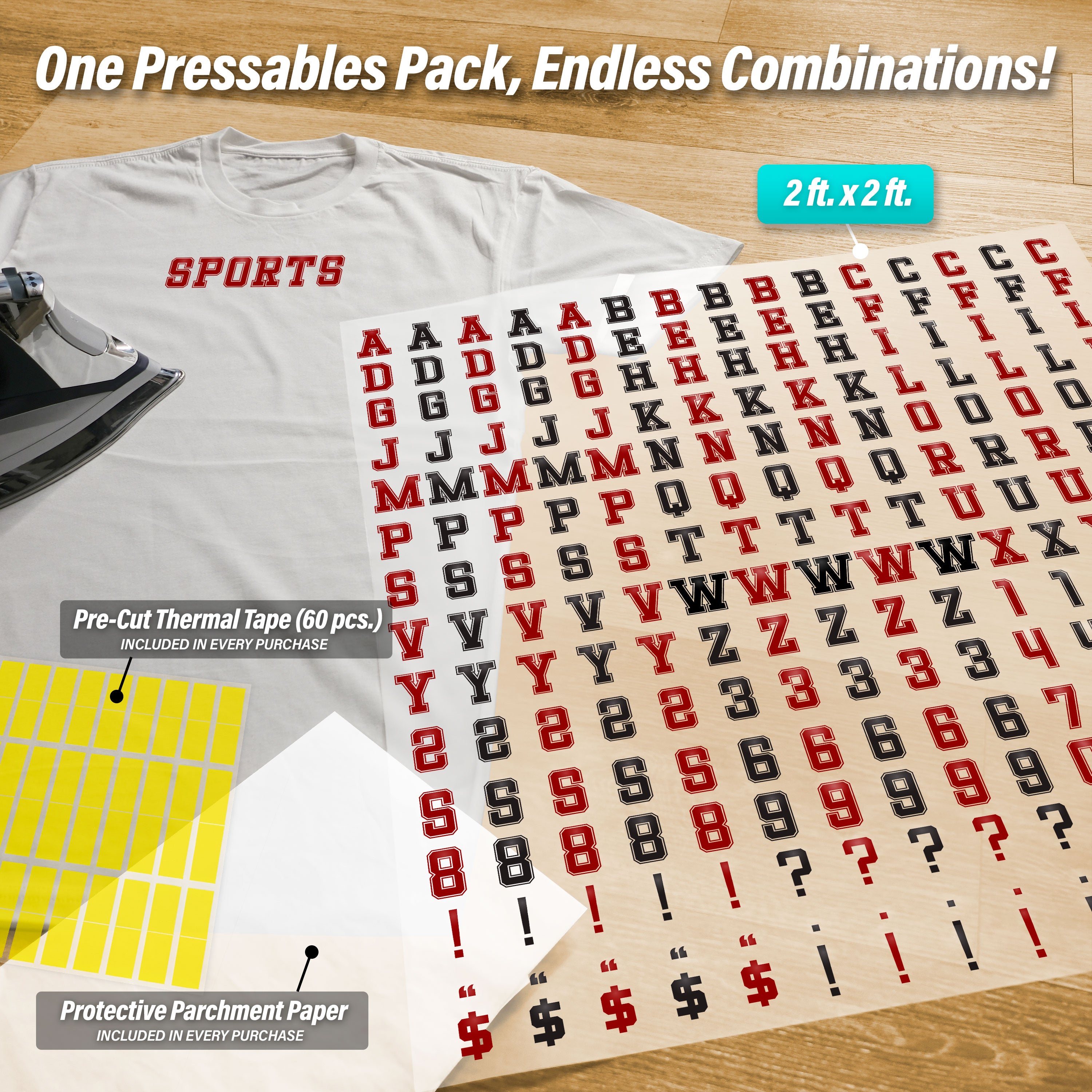 Sports Lettering Pressables Pack