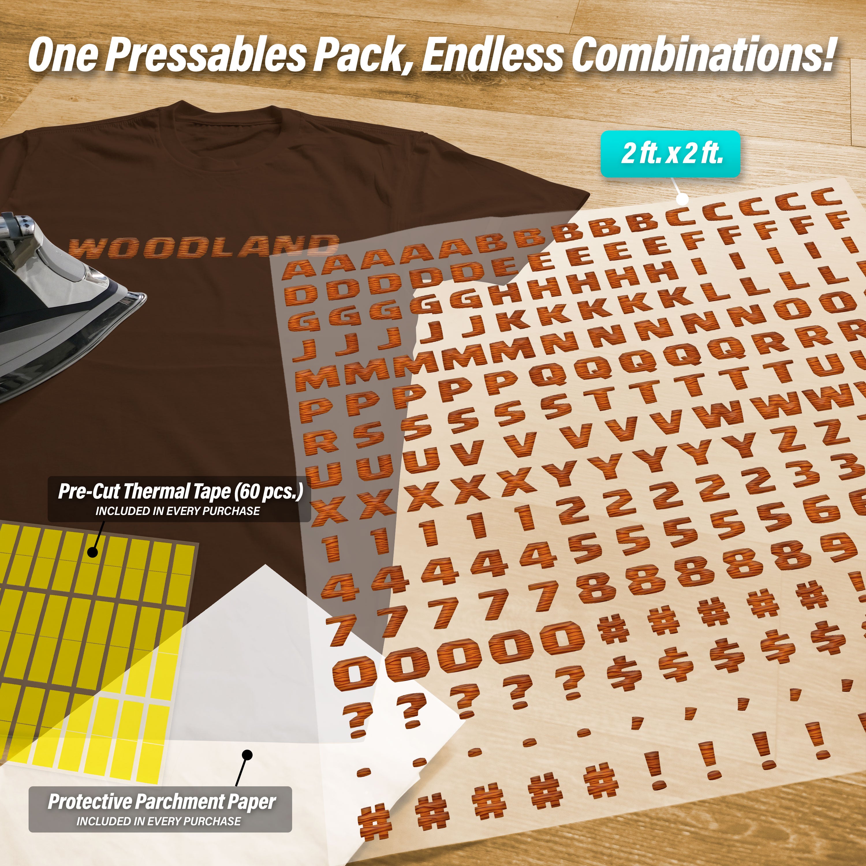 Woodland Lettering Pressables Pack