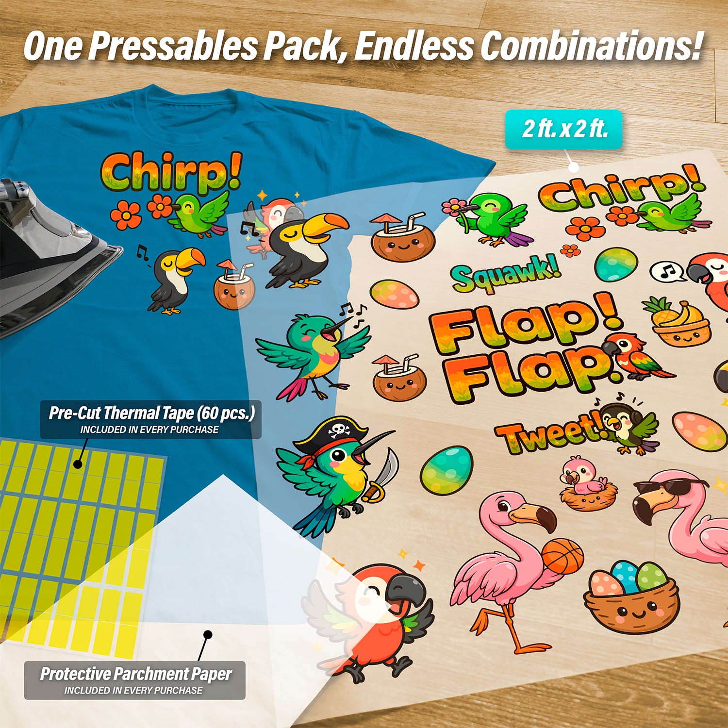 Tropical Birds Pressables Pack