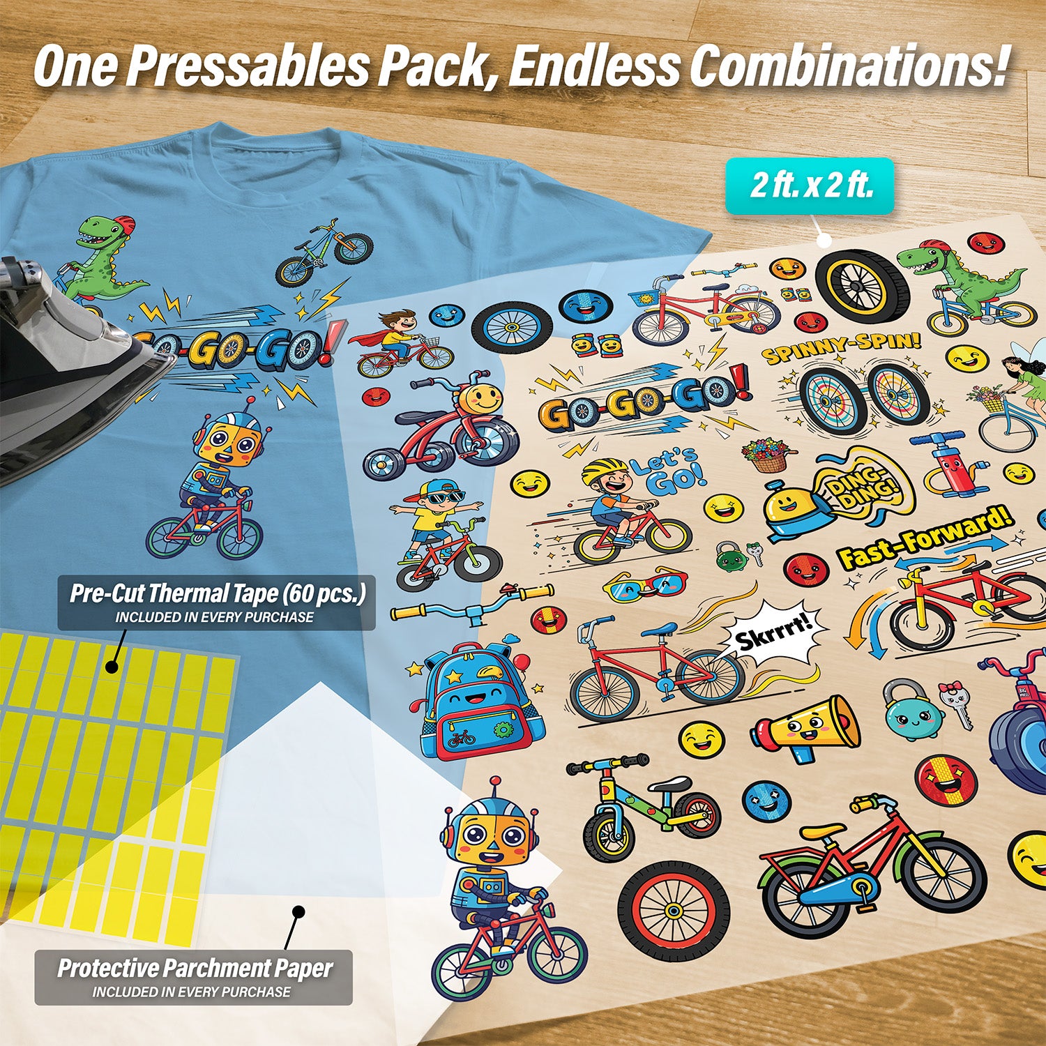 Biking Pressables Pack