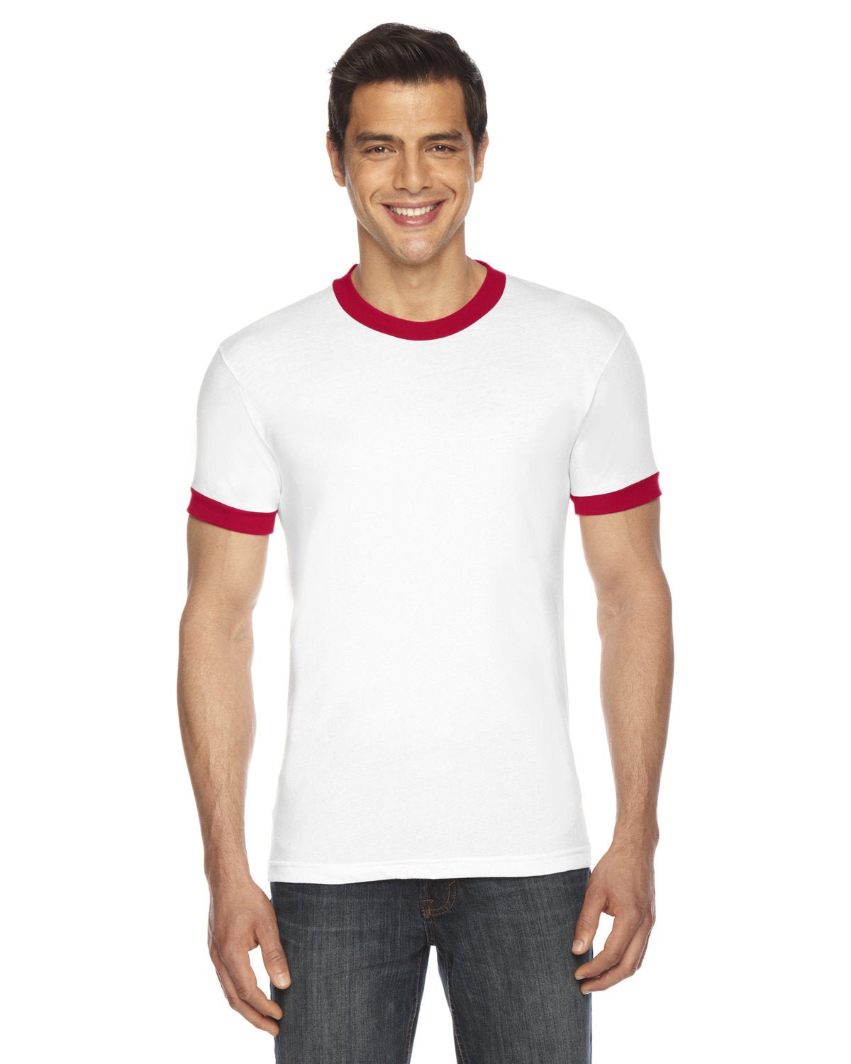 American Apparel BB410W UNISEX Poly-Cotton Short-Sleeve Ringer T-Shirt