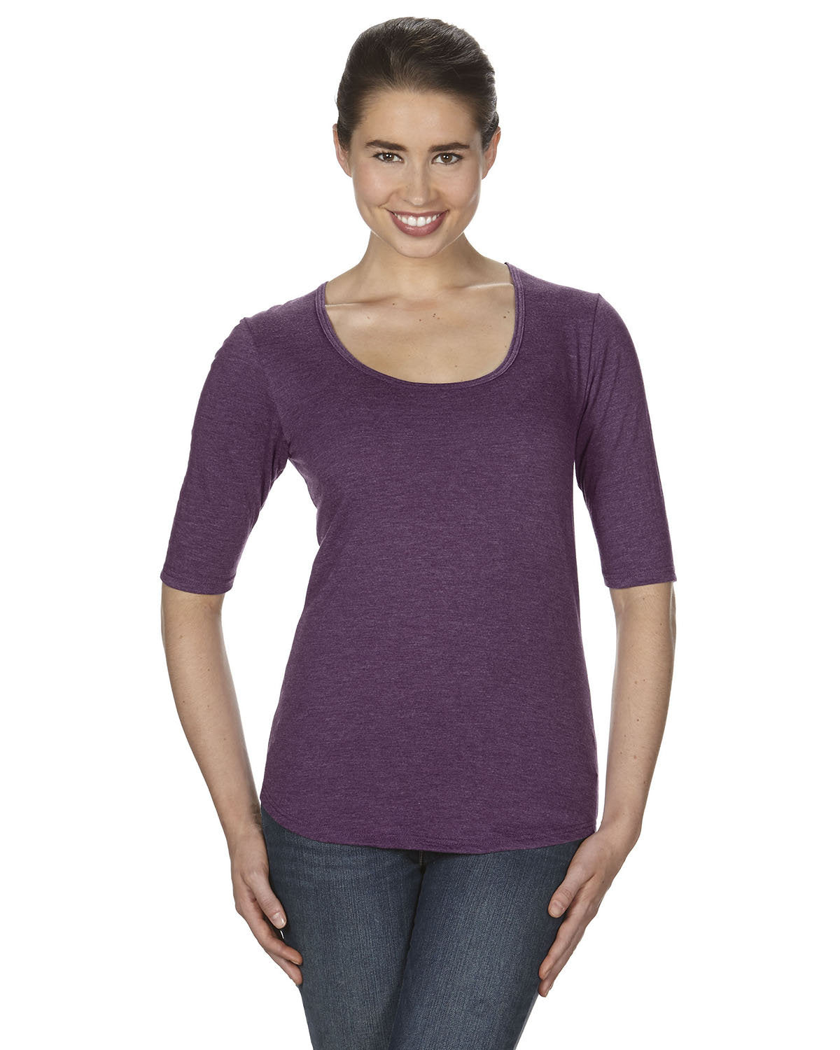 Anvil 6756L Ladies' Triblend Deep Scoop 1/2-Sleeve T-Shirt