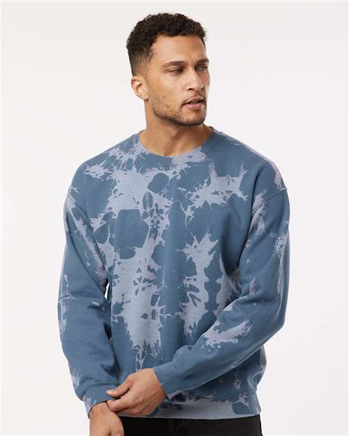 Dyenomite 681BW Essential Fleece Bleach Wash Crewneck Sweatshirt - Ninja Transfers