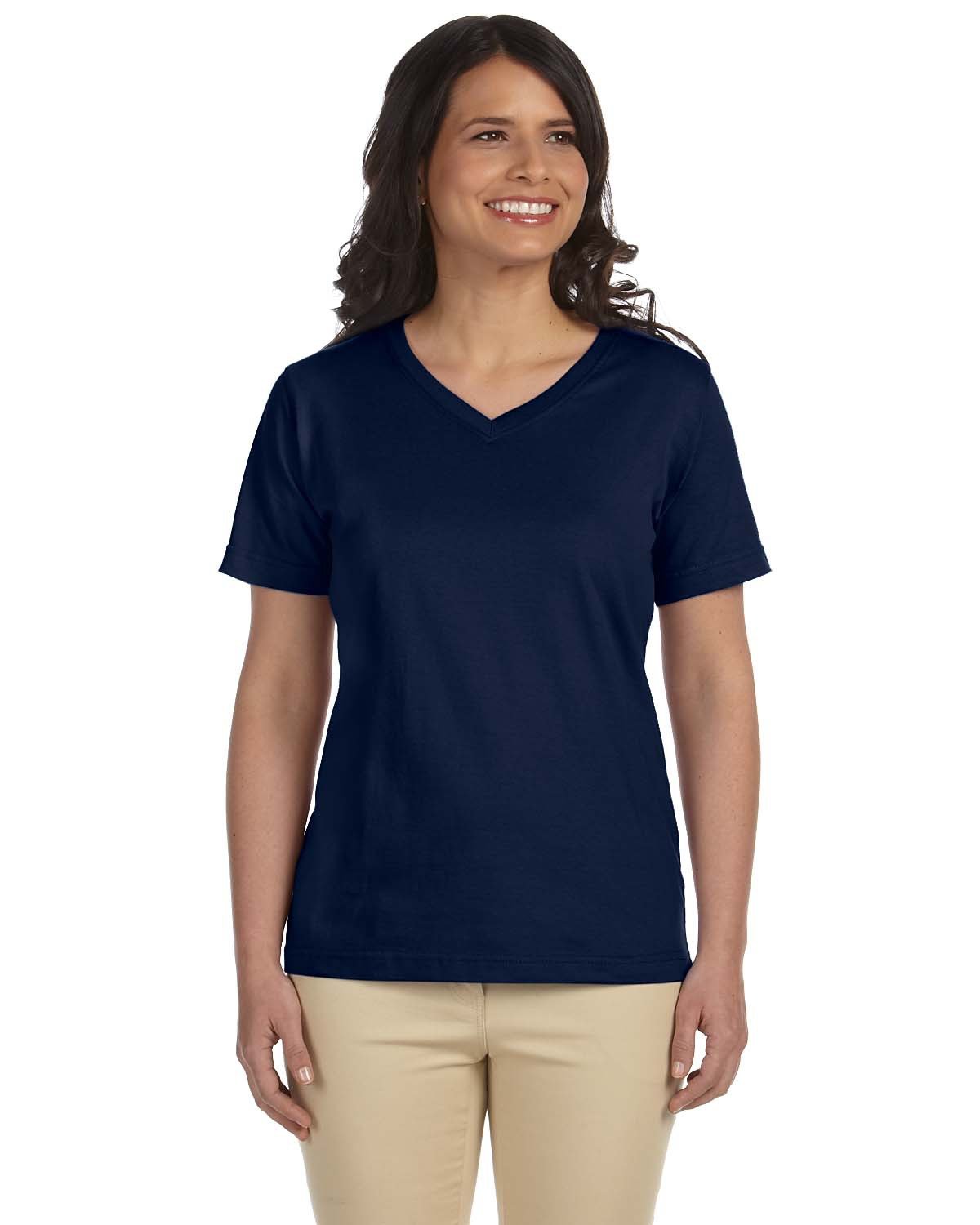 LAT L-3587 Ladies' Premium Jersey V-Neck T-Shirt