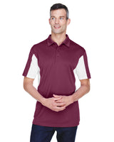 Harriton M355 Men's Side Blocked Micro-Piqu Polo