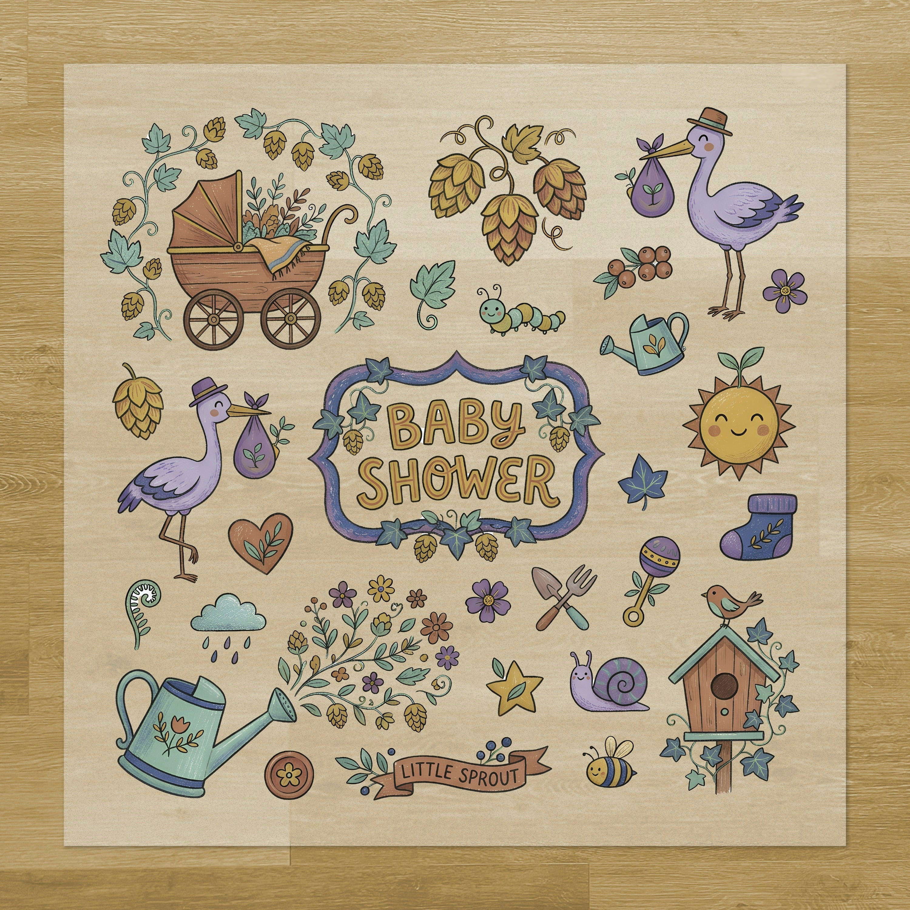 Gardening Baby Shower Pressables Pack