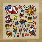 4th of July Pressables Pack flat lay