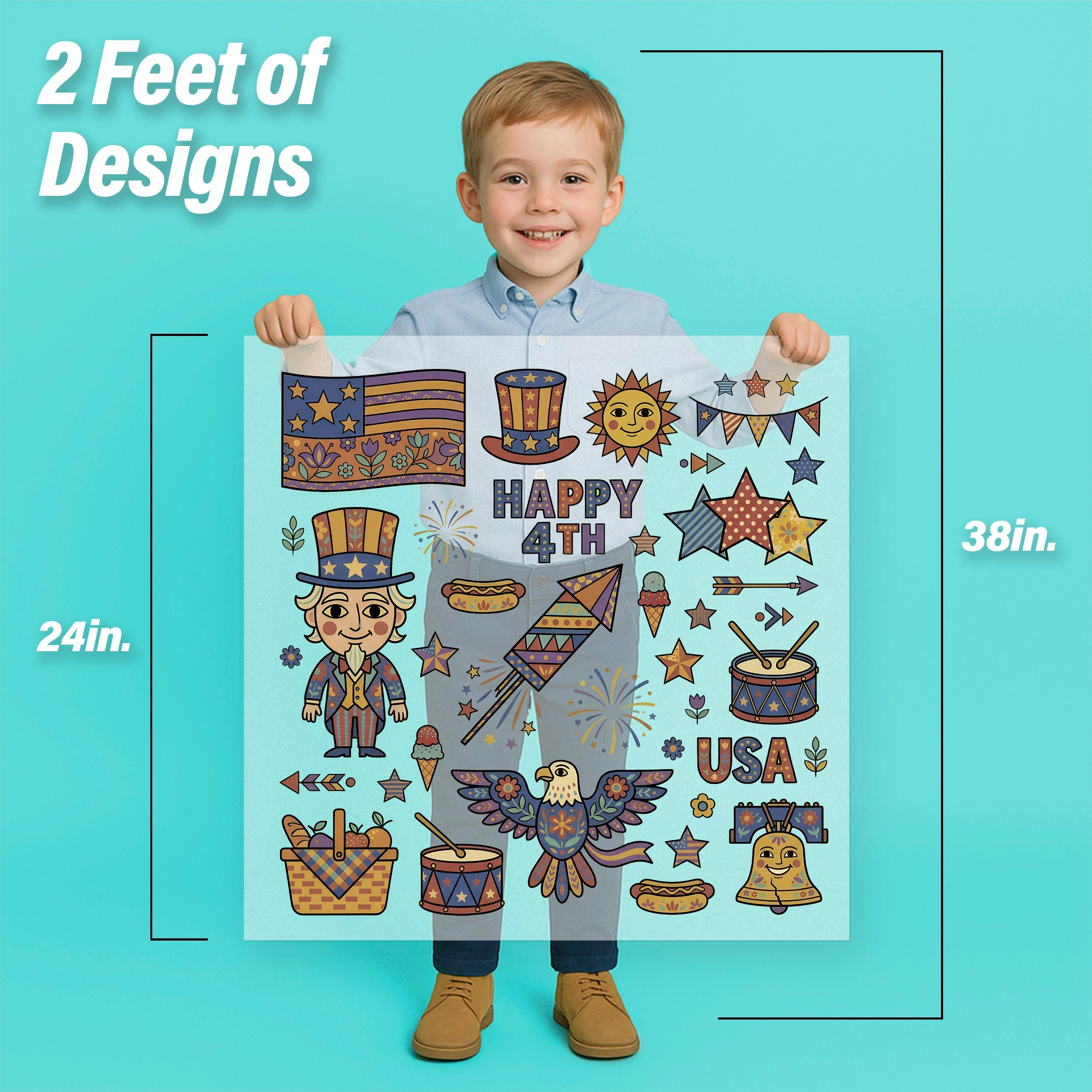 Retro Folk 4th of July Pressables Pack