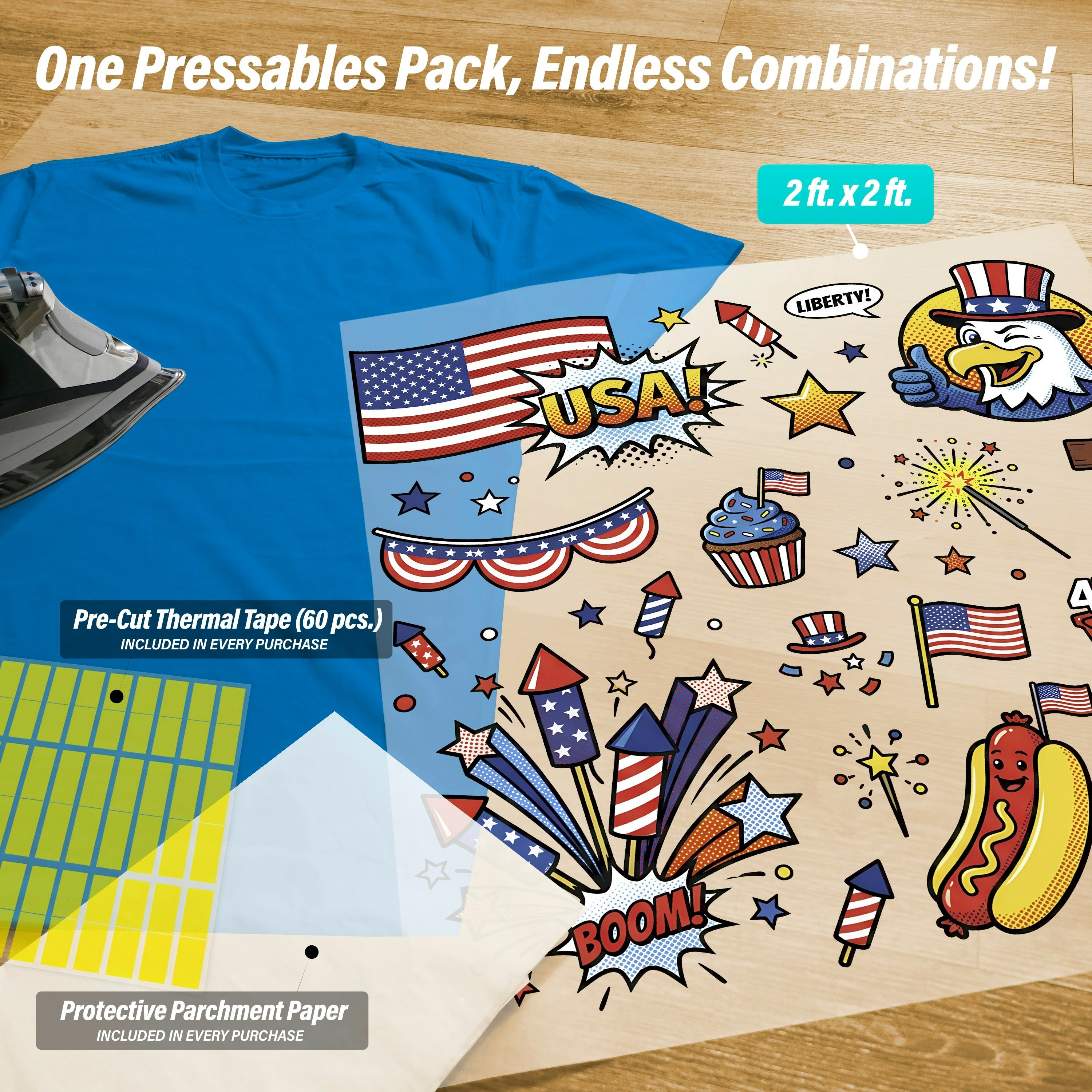 Pop Art Patriotic Pressables Pack