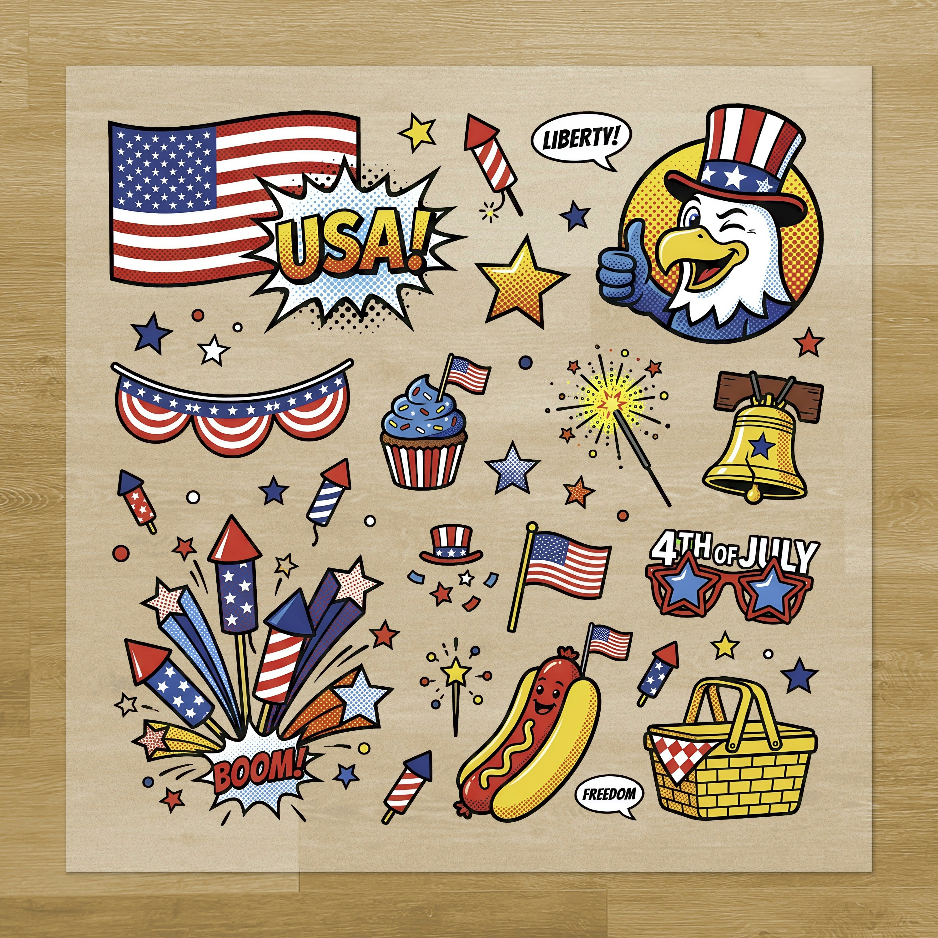 Pop Art Patriotic Pressables Pack