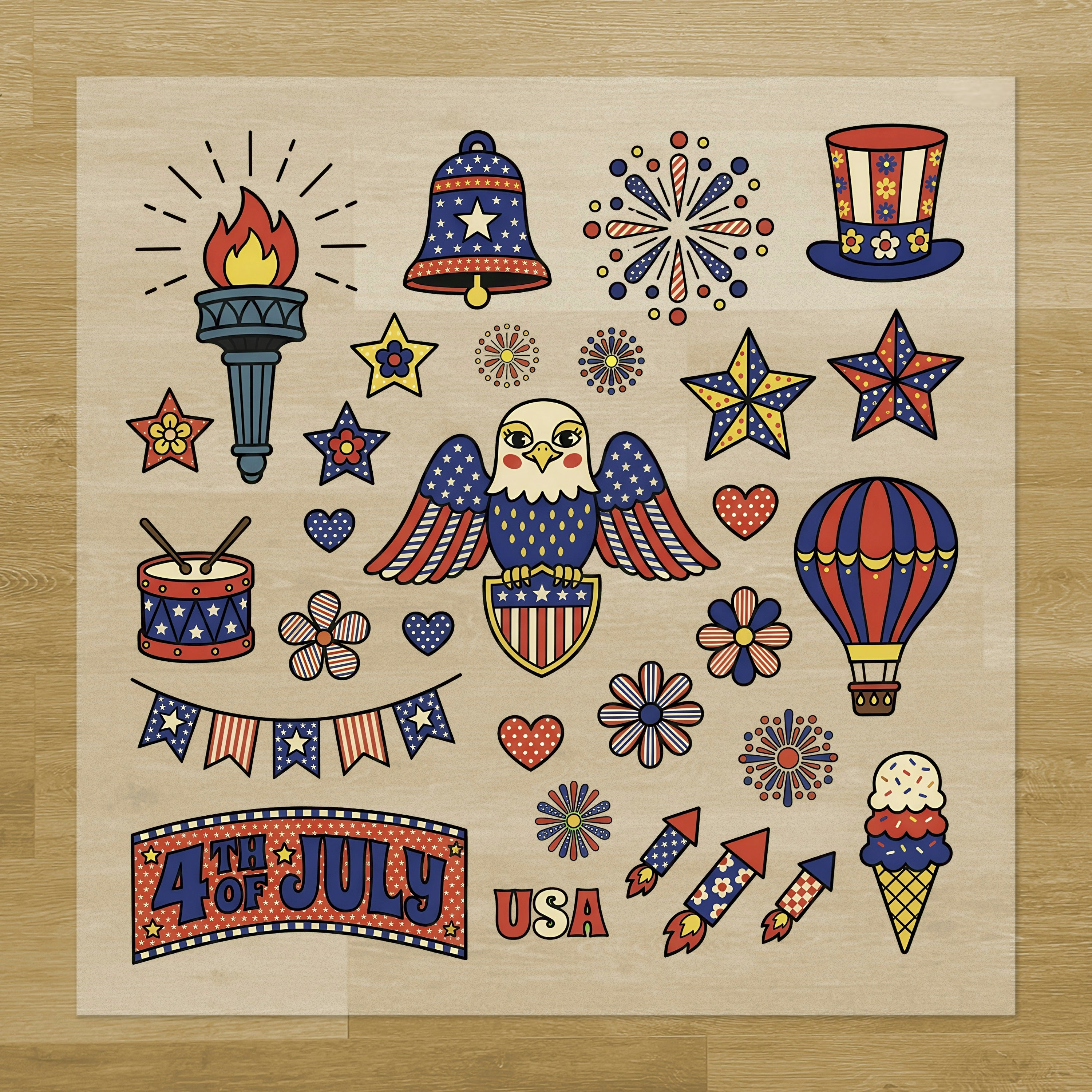 Retro Patriot Pressables Pack