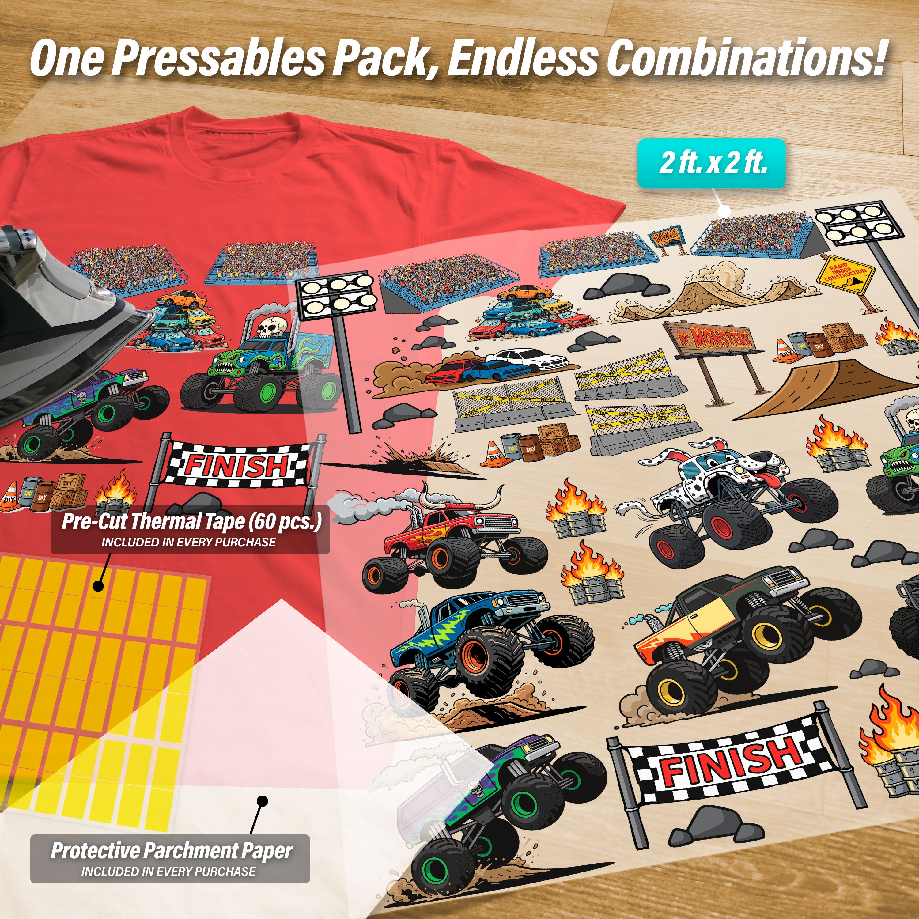 Build Your Own Monster Truck Arena Pressables Pack