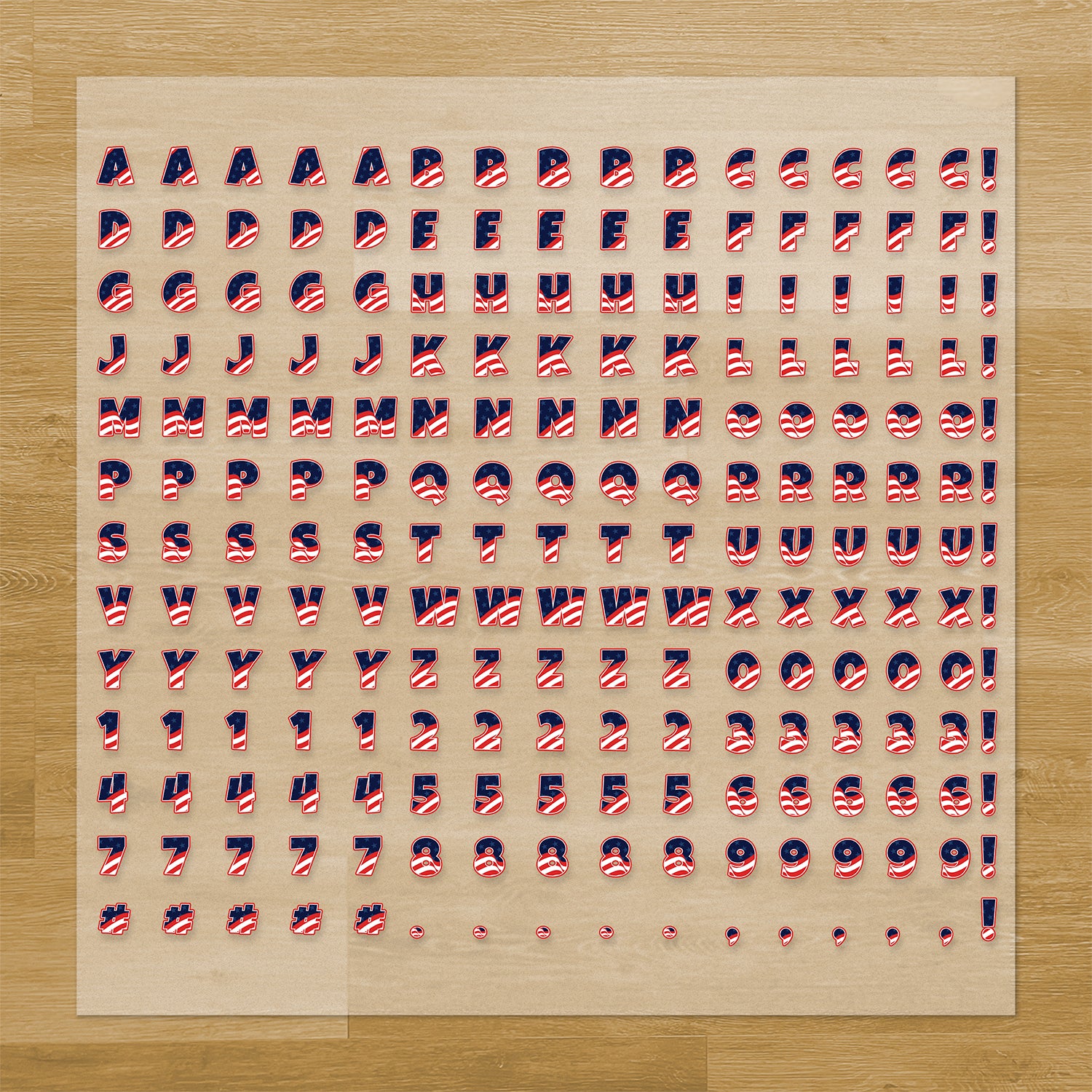 July 4 Lettering Pressables Pack