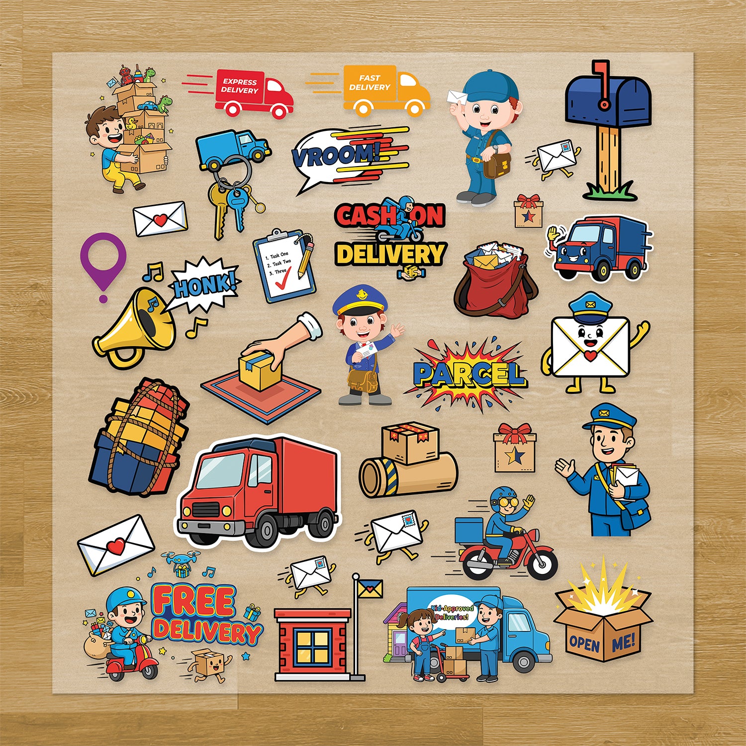 Delivery Trucks & Mail Service Pressables Pack