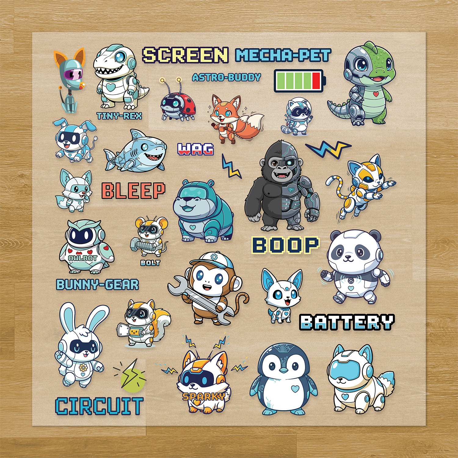 Cute Robot Animals Pressables Pack