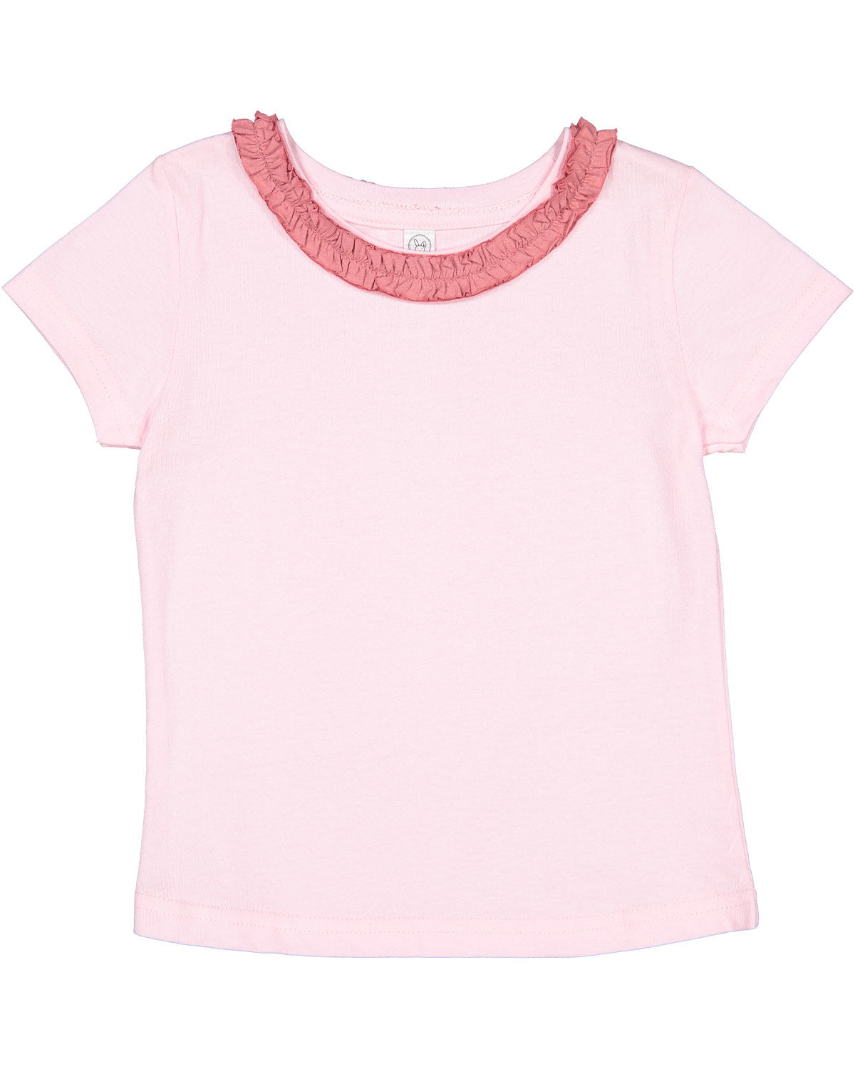 Rabbit Skins RS3329 Toddler Girls' Ruffle Neck T-Shirt