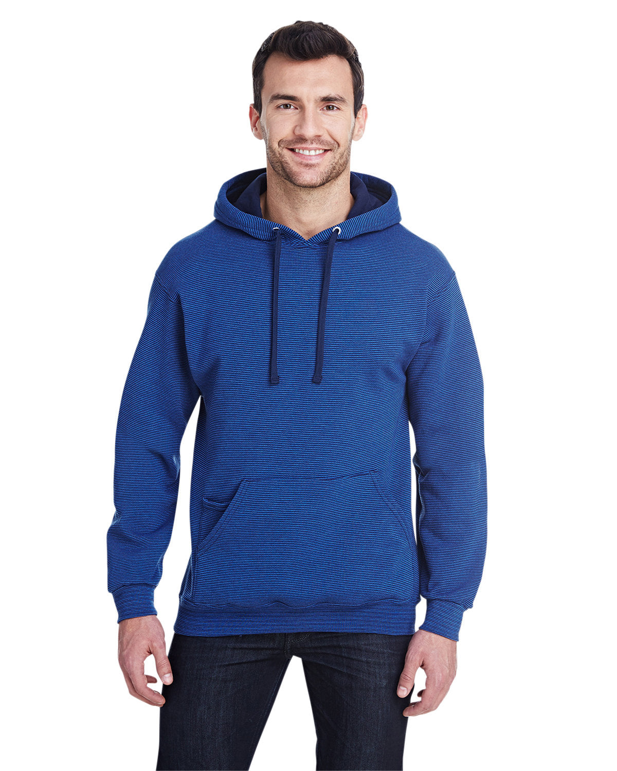 Fruit of the Loom SF77R Adult Sofspun Striped Hooded Sweatshirt