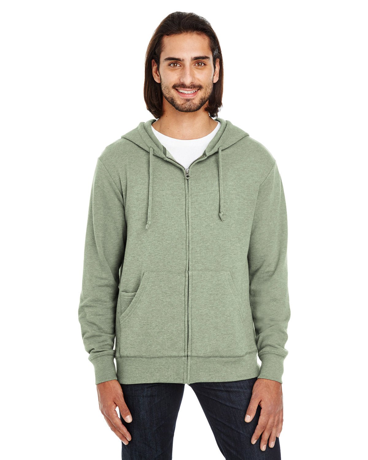 Threadfast Apparel 321Z Unisex Triblend French Terry Full - Zip - Ninja Transfers