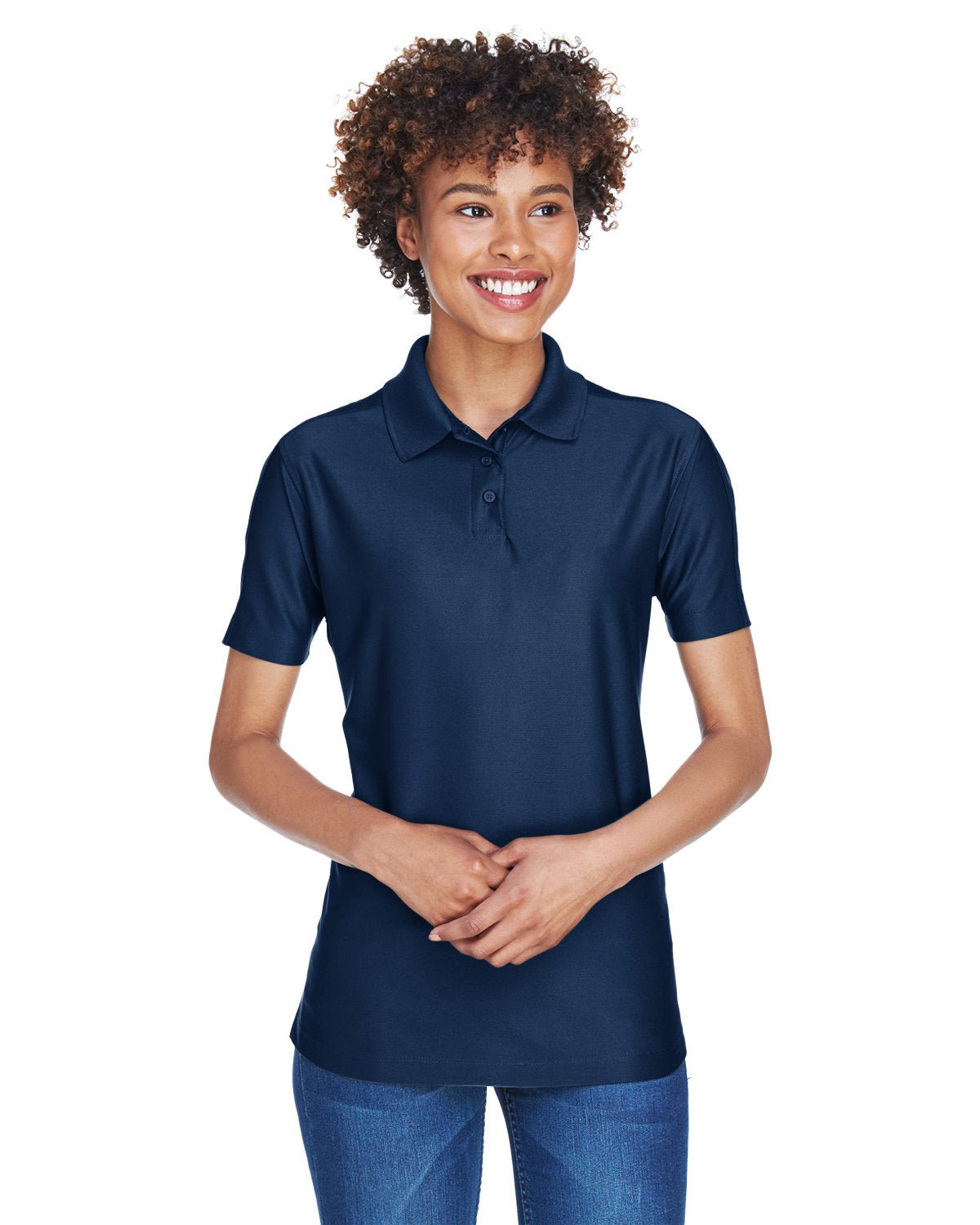 UltraClub 8414 Ladies' Cool & Dry Elite Performance Polo - Ninja Transfers
