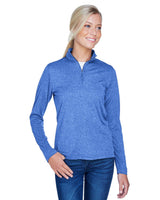 UltraClub 8618W Ladies' Cool & Dry Heathered Performance Quarter - Zip - Ninja Transfers