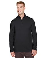 UltraClub UC792 Men's Coastal Pique Fleece Quarter - Zip - Ninja Transfers